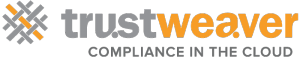 Trustweaver logo with a gray and orange woven symbol, company name trustweaver, and the tagline COMPLIANCE IN THE CLOUD below, reflecting expertise in tax compliance.