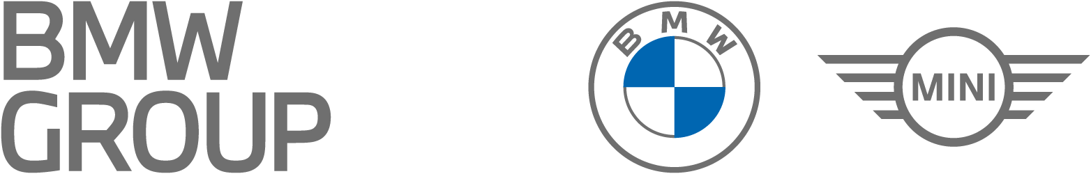 BMW Group logo with the BMW roundel and the MINI winged logo displayed side by side on a white background.