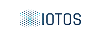 IOTOS logo with a blue dotted hexagonal pattern on the left and the word “IOTOS” in bold, dark blue letters on the right.