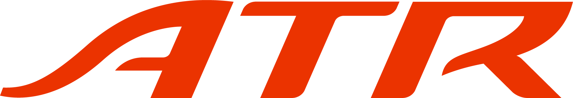 The image shows the ATR logo in bold, stylized red letters on a white background.