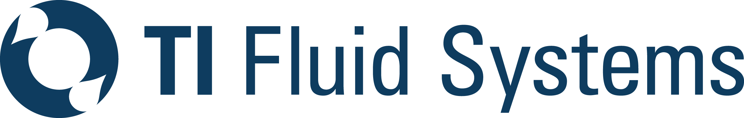 TI Fluid Systems logo with a stylized circular design on the left and the company name in blue text on the right.