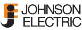 Johnson Electric logo with a stylized orange and black J icon to the left of the company name in bold, black text.