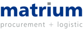 Matrium logo with the words procurement + logistics beneath the company name.