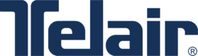 The image shows the Telair logo in dark blue text with a stylized T at the beginning.