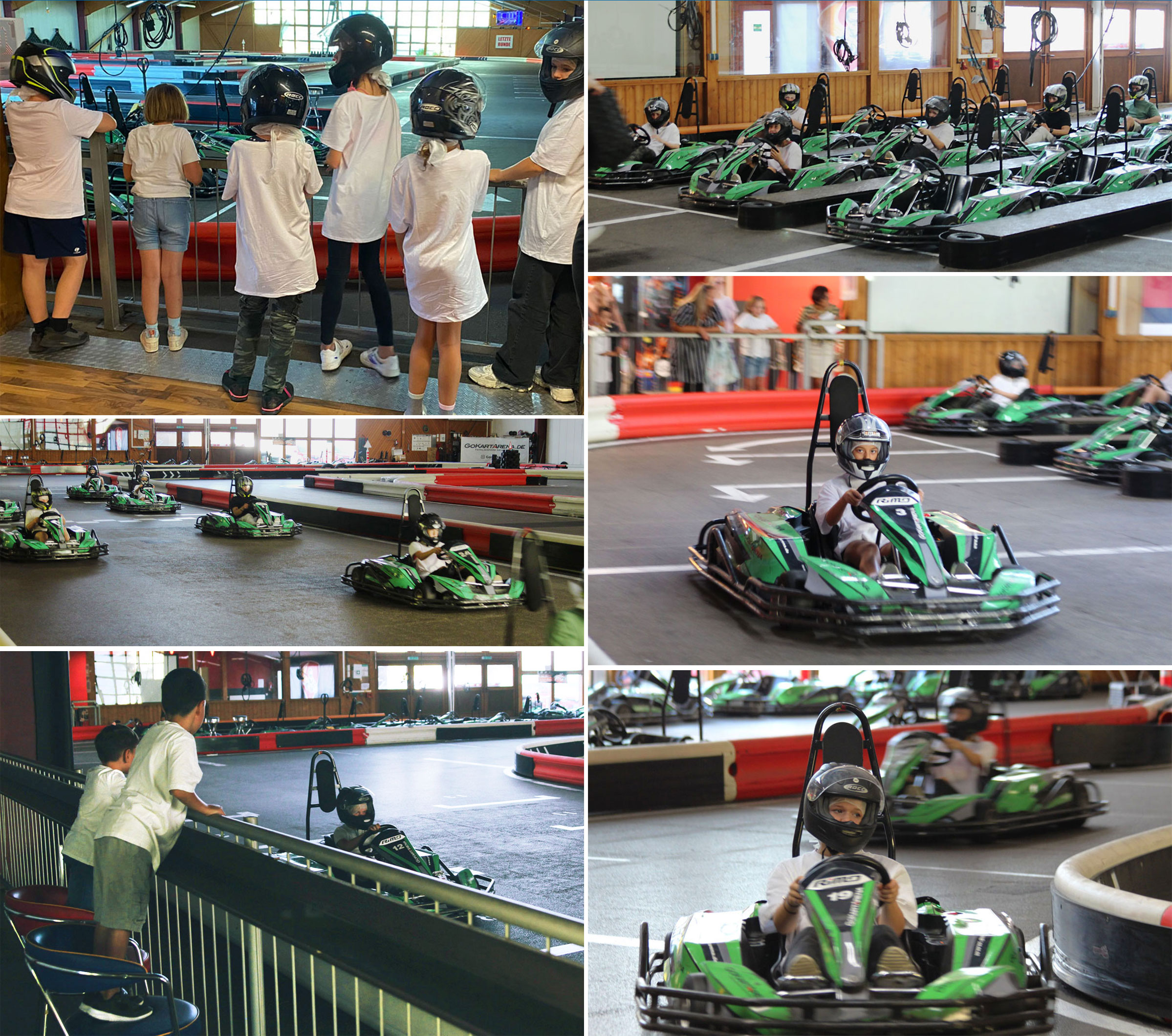 Die Kinder beim Gokart fahren