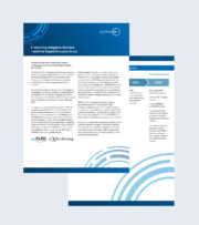 A business document titled “E-invoicing obligation Germany and how SupplyOn supports you,” featuring blue header graphics and text on regulations and timelines for electronic invoicing.