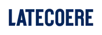 The image displays the word Latecoere in bold, dark blue uppercase letters on a transparent background.